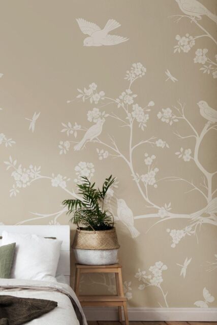Origin Murals Blossom Trail Wall Mural in Beige - Size: W300 cm x H240 cm - image 1
