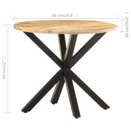 Berkfield Home Side Table 68x68x56 cm Solid Mango Wood in Brown - Size: 68 x 68 x 56 cm - thumbnail 6