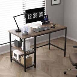 MCC Direct Computer Desk with 2 adjustable shelves 100cm Chicago in Grey - thumbnail 2
