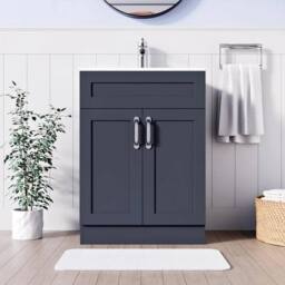 FORGEVIO Grey 600mm Floor Standing Bathroom Vanity Unit - Size: 0.6m2 - thumbnail 5