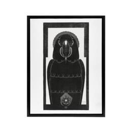 "Artery8 Stylised Ara Macaw Parrot De Mesquita Framed Canvas Wall Art Print in White - Size: W18"" x H24""" - thumbnail 1
