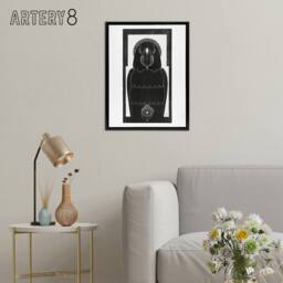 "Artery8 Stylised Ara Macaw Parrot De Mesquita Framed Canvas Wall Art Print in White - Size: W18"" x H24""" - thumbnail 3