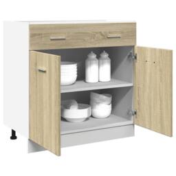 Berkfield Home Sturdy Drawer Bottom Cabinet Lyon Sonoma Oak 80x46x81.5 cm Engine in Brown - thumbnail 4