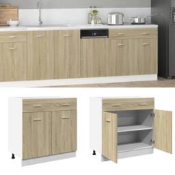 Berkfield Home Sturdy Drawer Bottom Cabinet Lyon Sonoma Oak 80x46x81.5 cm Engine in Brown - thumbnail 2