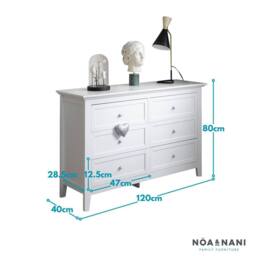 Nöa and Nani Torsby Chest of Drawers 6 Drawer in White - thumbnail 3