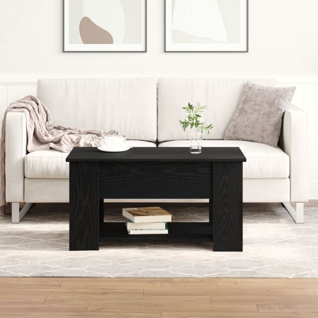 Berkfield Home Black Oak Coffee Table 79x49x41 cm Made of Engineered Wood - Size: 79 x 49 x 41 cm - image 1