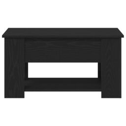 Berkfield Home Black Oak Coffee Table 79x49x41 cm Made of Engineered Wood - Size: 79 x 49 x 41 cm - thumbnail 6