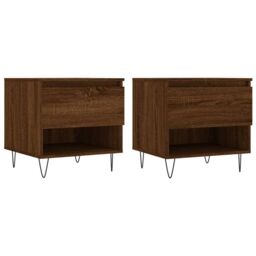 Berkfield Home Coffee Tables 2 pcs Brown Oak 50x46x50 cm Engineered Wood - Size: 50 x 46 x 50 cm - thumbnail 2