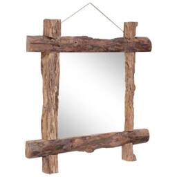 Berkfield Home Log Mirror Natural 70x70 cm Solid Reclaimed Wood in Brown - thumbnail 5