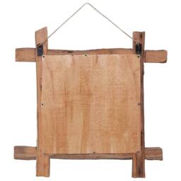 Berkfield Home Log Mirror Natural 70x70 cm Solid Reclaimed Wood in Brown - thumbnail 3