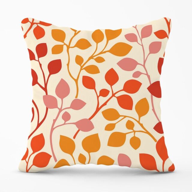 Warren Reed - Designer Colorful Autumn Leaves Outdoor Cushion in Red - Size: 45 cm x 45 cm - image 1