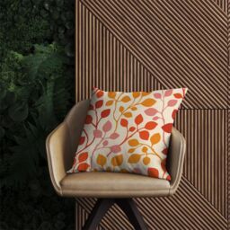 Warren Reed - Designer Colorful Autumn Leaves Outdoor Cushion in Red - Size: 45 cm x 45 cm - thumbnail 2