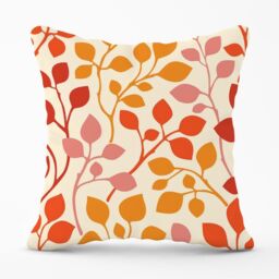 Warren Reed - Designer Colorful Autumn Leaves Outdoor Cushion in Red - Size: 45 cm x 45 cm - thumbnail 1