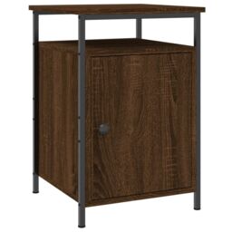 Berkfield Home Bedside Cabinet Brown Oak 40x42x60 cm Engineered Wood - Size: 40 x 42 x 60 cm - thumbnail 2