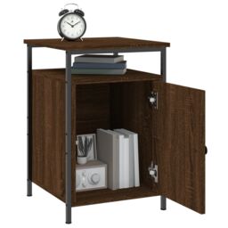 Berkfield Home Bedside Cabinet Brown Oak 40x42x60 cm Engineered Wood - Size: 40 x 42 x 60 cm - thumbnail 4