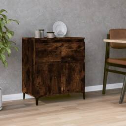 Berkfield Home Sideboard Smoked Oak 60x35x70 cm Engineered Wood in Brown - Size: 60 x 35 x 70 cm - thumbnail 2