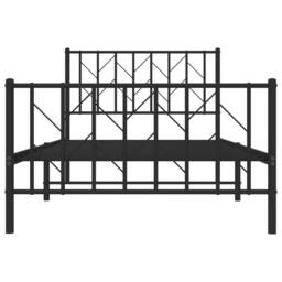 Berkfield Home Metal Bed Frame without Mattress with Footboard Black 100x200cm - Size: 100x200 cm - thumbnail 5