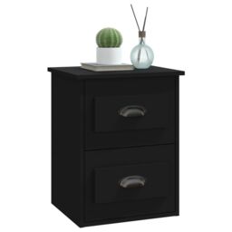 Berkfield Home Wall-mounted Bedside Cabinets 2 pcs Black 41.5x36x53cm - Size: 41.5x36x53 cm - thumbnail 5