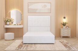 "Somnior Eleanor Plush Divan Bed Set with Pillowtop Mattress & 54"" Headboard in White - Size: Super King" - thumbnail 3