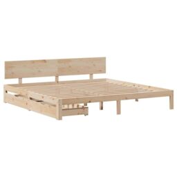Berkfield Home Bed Frame with Drawers without Mattress 180x200 cm Super King in Brown - thumbnail 3