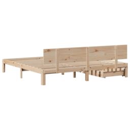 Berkfield Home Bed Frame with Drawers without Mattress 180x200 cm Super King in Brown - thumbnail 6