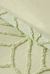 Homescapes Diamond Cotton Tufted Duvet Cover Set in Green - Size: Single - thumbnail 4