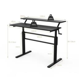 Kelvenix 2-Tier Standing Computer Desk in Black - Size: 0.6m2 - thumbnail 2