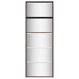 Berkfield Home Shoe Cabinet with Mirror 5-Layer Brown Oak 63x17x169.5 cm - thumbnail 5