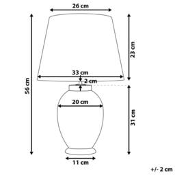Wyld and Coco Blue Ceramic Table Lamp White Round Empire Shade - thumbnail 4