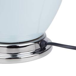 Wyld and Coco Blue Ceramic Table Lamp White Round Empire Shade - thumbnail 8
