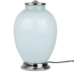 Wyld and Coco Blue Ceramic Table Lamp White Round Empire Shade - thumbnail 7