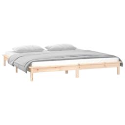 Berkfield Home LED Bed Frame 180x200 cm Super King Size Solid Wood in Brown - thumbnail 5