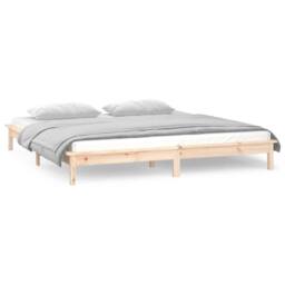 Berkfield Home LED Bed Frame 180x200 cm Super King Size Solid Wood in Brown - thumbnail 4