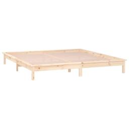 Berkfield Home LED Bed Frame 180x200 cm Super King Size Solid Wood in Brown - thumbnail 6