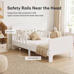 STILVORA Children's Bed with Side Rails White - Size: Small Single - thumbnail 5