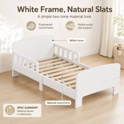 STILVORA Children's Bed with Side Rails White - Size: Small Single - thumbnail 7