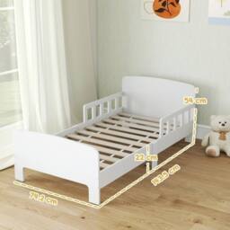 STILVORA Children's Bed with Side Rails White - Size: Small Single - thumbnail 4