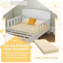 STILVORA Children's Bed with Side Rails White - Size: Small Single - thumbnail 8