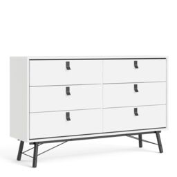Ry Wide Double Chest of Drawers 6 Drawers - thumbnail 1