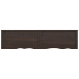 Berkfield Home Wall Shelf Dark Grey 200x50x(2-6) cm Treated Solid Wood Oak in Brown - thumbnail 3