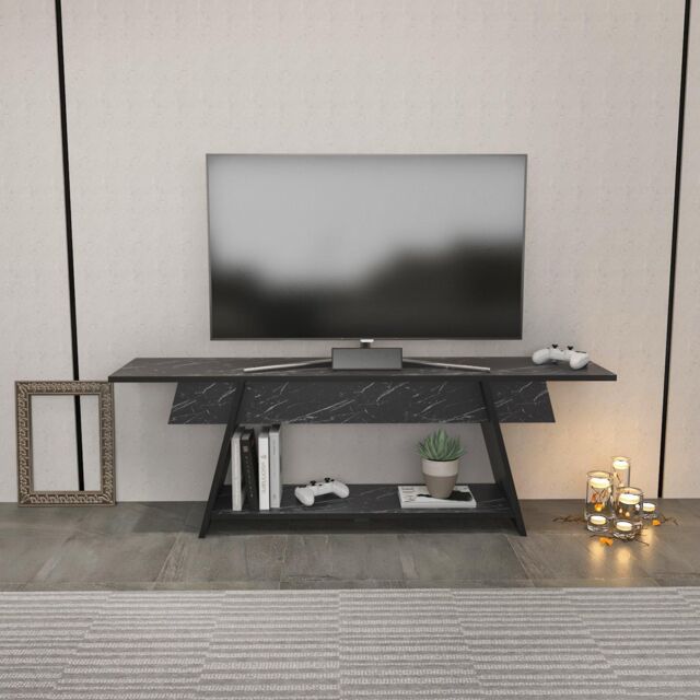 Decorotika Lanca TV Stand TV Unit for TVs up to 47 inch in Black - image 1