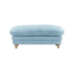Lemon Pavilion Furniture Plumpton Duck Egg Blue Weave Footstool - L53.5 x W113.5 x H49.5 cm in Brown - Size: 1 Pack