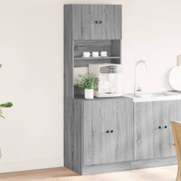 Berkfield Home Kitchen Cabinet Grey Sonoma 60x50x180 cm Engineered Wood - Size: 60 x 50 x 180 cm - thumbnail 2