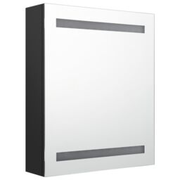 Berkfield Home LED Bathroom Mirror Cabinet Black 50x14x60 cm - Size: 50 x 14 x 60 cm - thumbnail 3