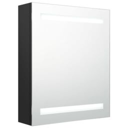 Berkfield Home LED Bathroom Mirror Cabinet Black 50x14x60 cm - Size: 50 x 14 x 60 cm - thumbnail 2