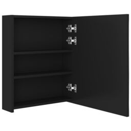 Berkfield Home LED Bathroom Mirror Cabinet Black 50x14x60 cm - Size: 50 x 14 x 60 cm - thumbnail 5
