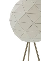 Orsina Metallic Silver Finish Floor Lamp, Gold Inner Shade With Geometric Steel Design, Tripod Standing Lamp in White - thumbnail 3
