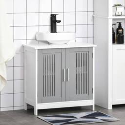 FORGEVIO Bathroom Under Sink Cabinet Vanity Unit with Adjustable in White