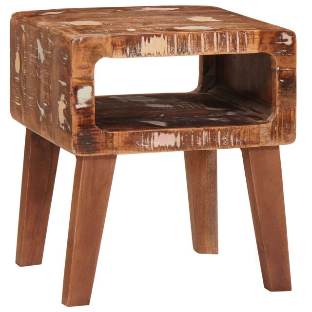 Berkfield Home End Tables with Shelf Multicolour Solid reclaimed wood - image 1