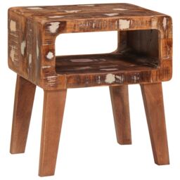 Berkfield Home End Tables with Shelf Multicolour Solid reclaimed wood - thumbnail 3